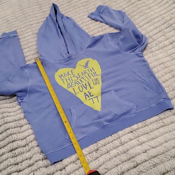 American Eagle blueish-purple make this earth beautiful 4life sweatshirt size L - Picture 8 of 8